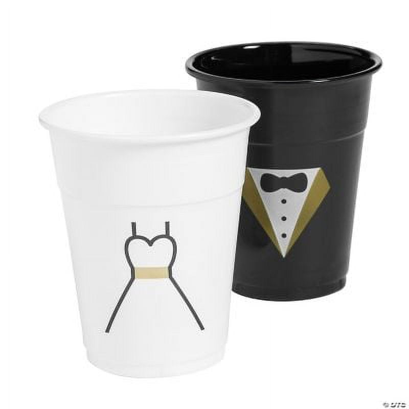 Bride & Groom Plastic Cups - 50 Ct., Wedding, Party Supplies, 50 Pieces