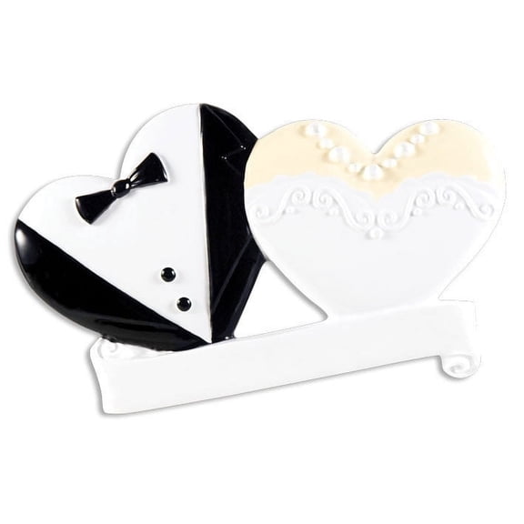 Bride & Groom Wedding Cookies Personalized Christmas Ornament Do-It-Yourself