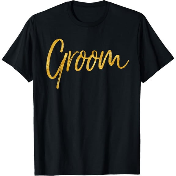 Bride & Groom Wedding Design Studio Cute Gold Wedding Shirt for Getting Ready Men T-Shirt100% cotton