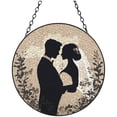 thumbnail image 1 of Bride and Groom Wedding Stained Glass Suncatcher Colored Handmade Window Hangings Glass Suncatcher Crafts Kits for Indoor Garden Christmas Decor and Memorial 16x16cm(5), 1 of 7