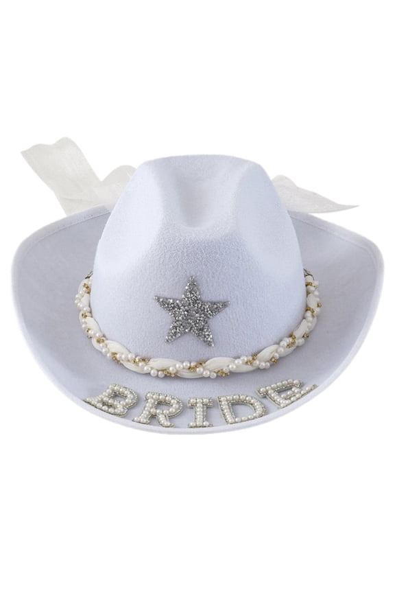 Bride Hat Shimmering Rhinestones Rodeos Hat Crystal Panama Hat for Music Festivals Studded Crystal Crowns Rodeos Hat