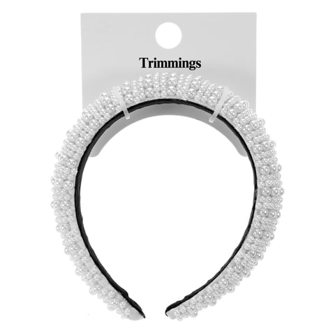 Bride Headband with Pearls, Adult, White, 1 piece by Trimmings