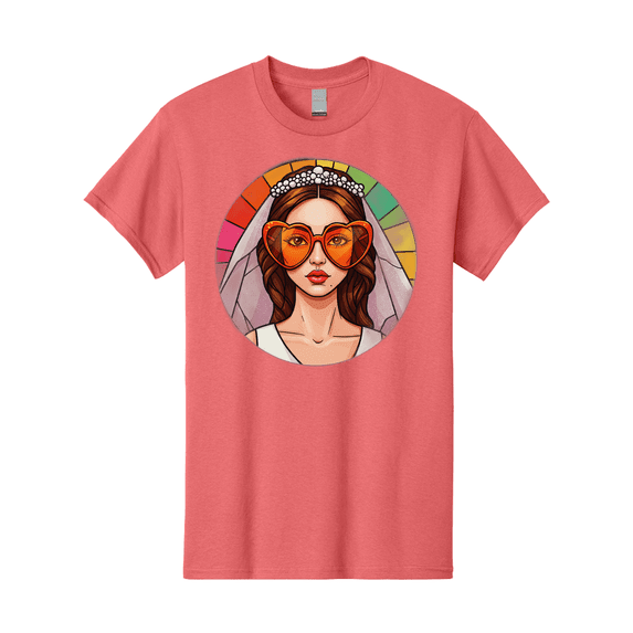 Bride+Heart-Shape-Sunglasses-2 Mens Graphic Tee, 100% Cotton, Casual Summer Wear BAA229