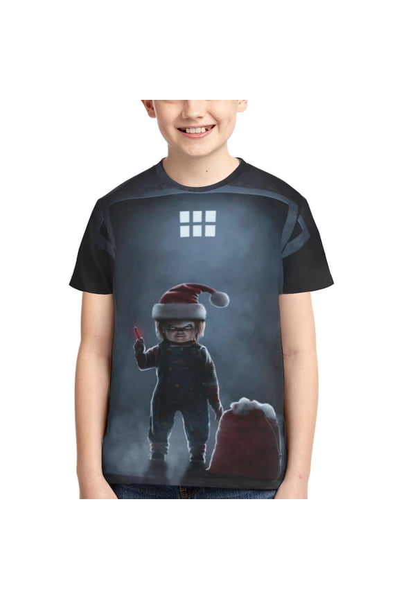 Bride Of Chucky Boys Girls T-Shirt 3d Print Graphic Short Sleeve Tee Shirt Tops For Kids Teens