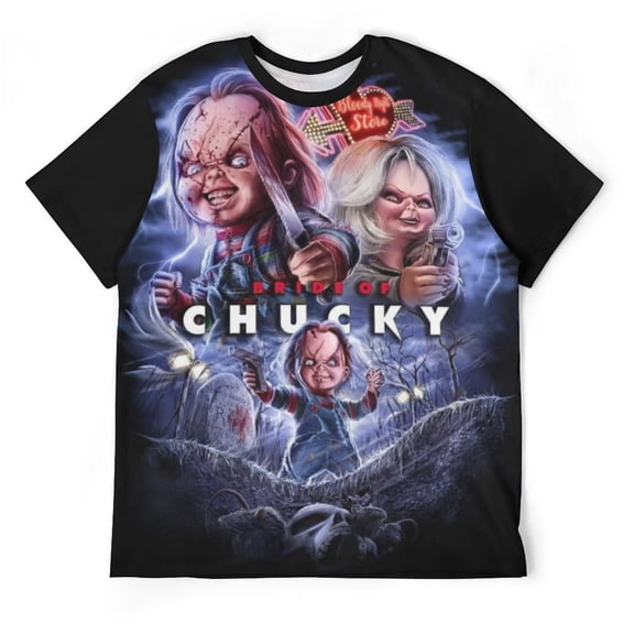 Bride Of Chucky Doll Unisex Short-sleeve Shirt For Men Women Novelty 3D Print T-Shirt Soft Comfortable Tee Shirts
