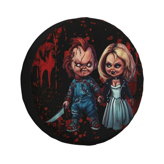 Bride Of Chucky Tire Cover Printed Spare Tire Wheel Cover Weatherproof Wheel Protectors 14 Inch