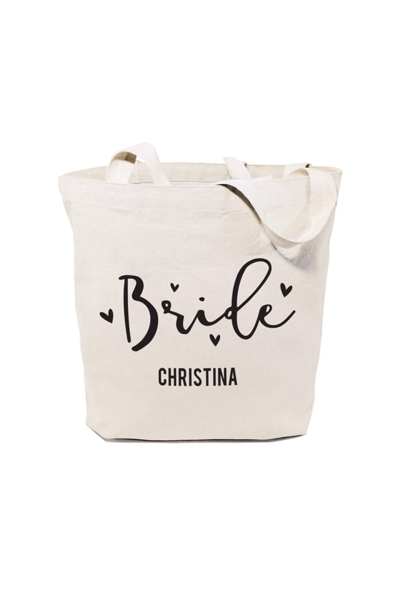 Bride Personalized  Wedding Cotton Canvas Tote Bag