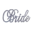 thumbnail image 1 of Bride Brooch Pin Silver Rhinestone Wedding Brooch, Bridal Shower Gift, Bachelorette Party Accessory, Wedding Day Jewelry for Bride, Elegant Crystal Script Pin, 1 of 10