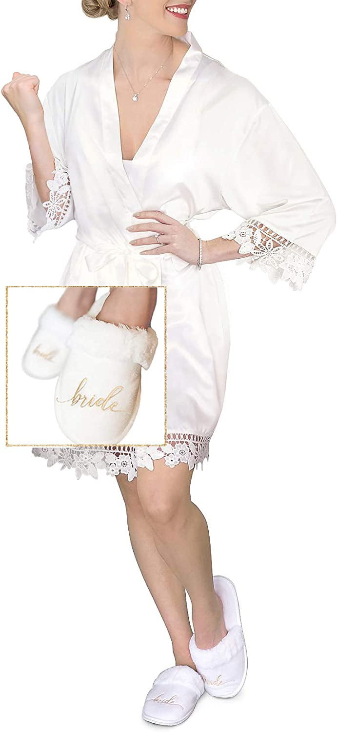 Bride robe and clearance slippers