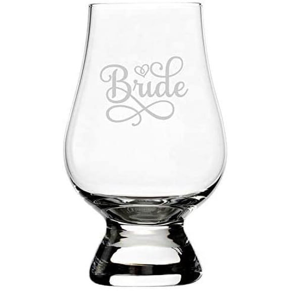 Bride Samantha Font Wedding Party Themed Etched 6.5oz Whisky Glass