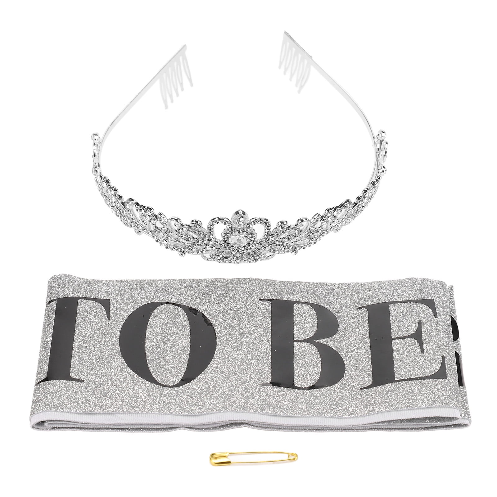 Bride Sash Crown Kit Black Bride To Be Lettering Sash Sparkling