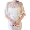 thumbnail image 1 of Bride Shawl Wedding Veil Elegant Embroidery Flower Shawl Bridal Shoulder Wrap, 1 of 10
