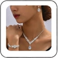thumbnail image 1 of Bride Silver Bridal Necklace Earrings Set Crystal Bridal Wedding Jewelry Set Rhinestone Choker Necklace for Women and Brides, 1 of 4