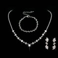 thumbnail image 1 of Bride Silver Bridal Necklace Earrings Set Crystal Bridal Wedding Jewelry Set Rhinestone Choker Necklace for Women and Brides, 1 of 9