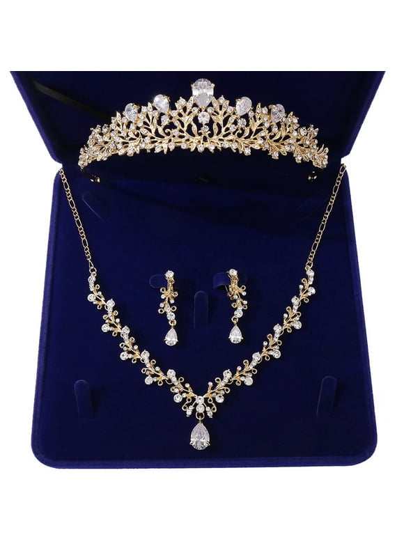 Wedding Tiara Necklace Earring Sets