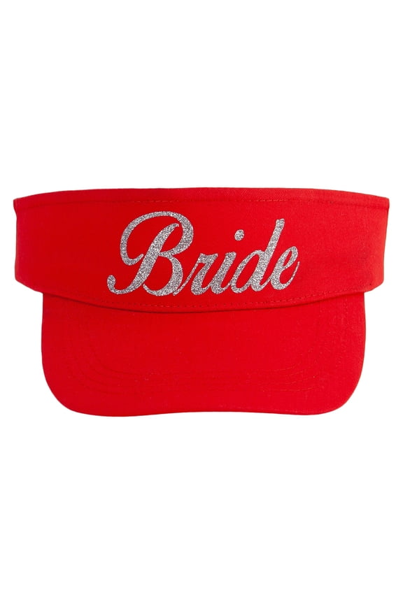 Bride Silver Heat Transfer Brushed Cotton Sunvisor - Red OSFM