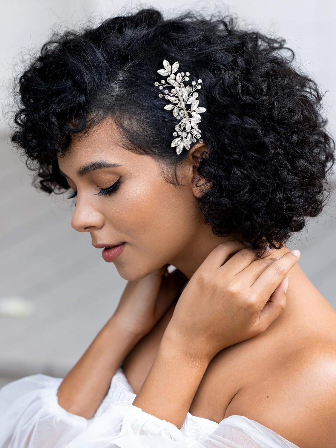 Bride Silver Wedding Hair Comb Crystal Hair Accessories with Rhinestone Bridal Hair Clip Sparkly Hair Piece Gem Hair Accessories for Women and Girls