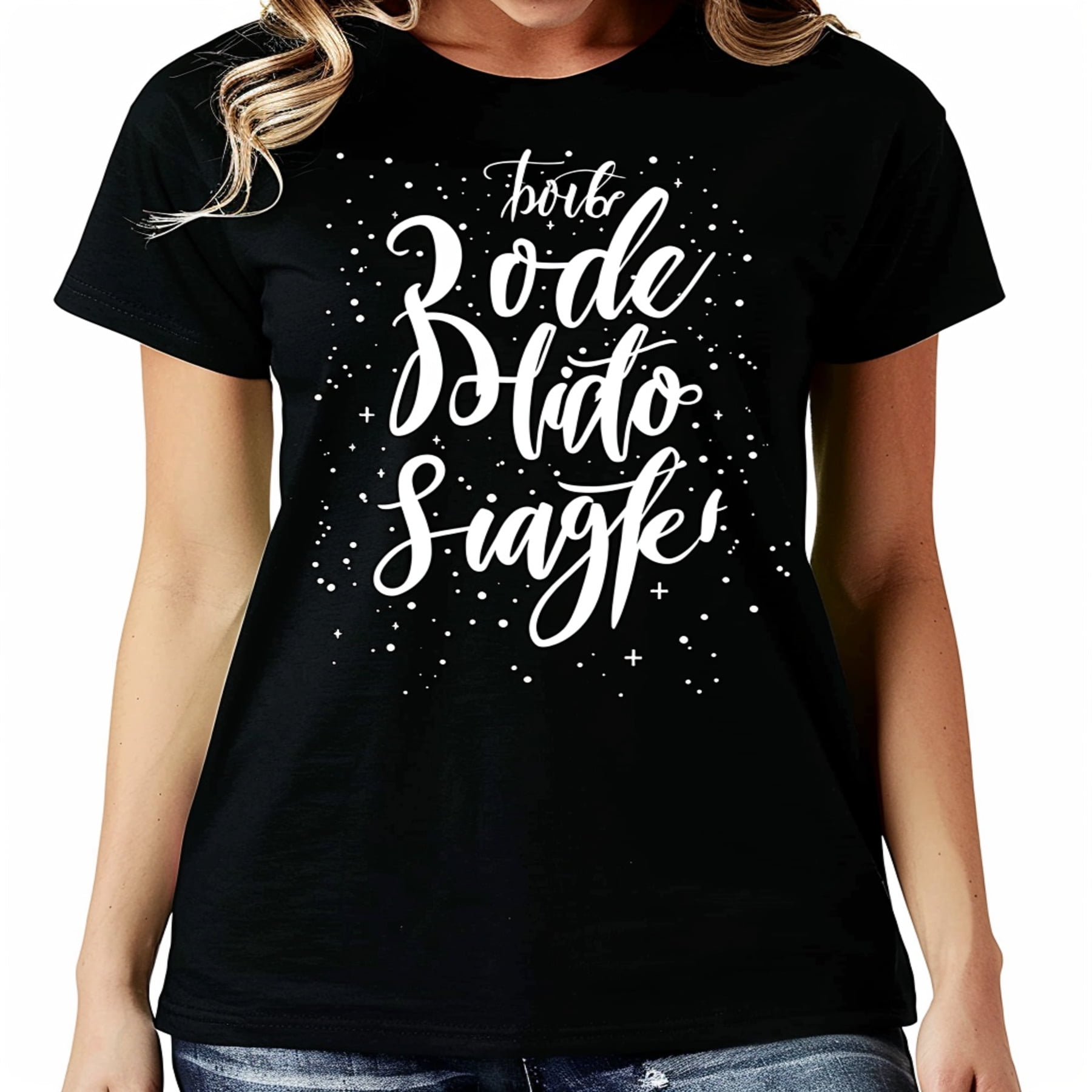 Bride Squad Black T Shirt Women's Party Tee with White Text Fun and