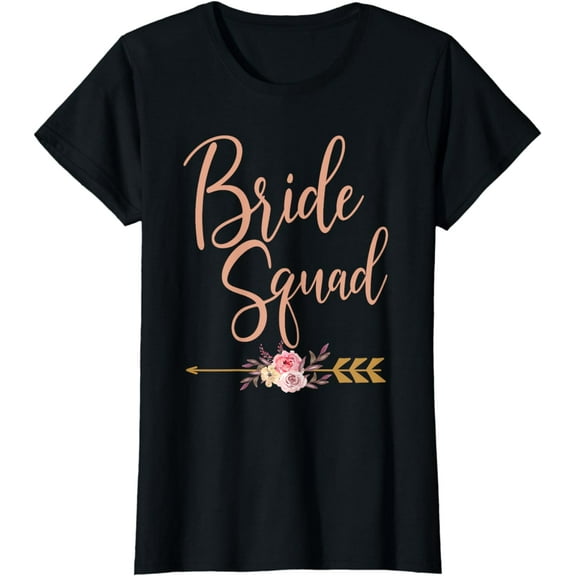 Bride Squad Bridal Shower Gift Bridesmaid Wedding Party T-Shirt