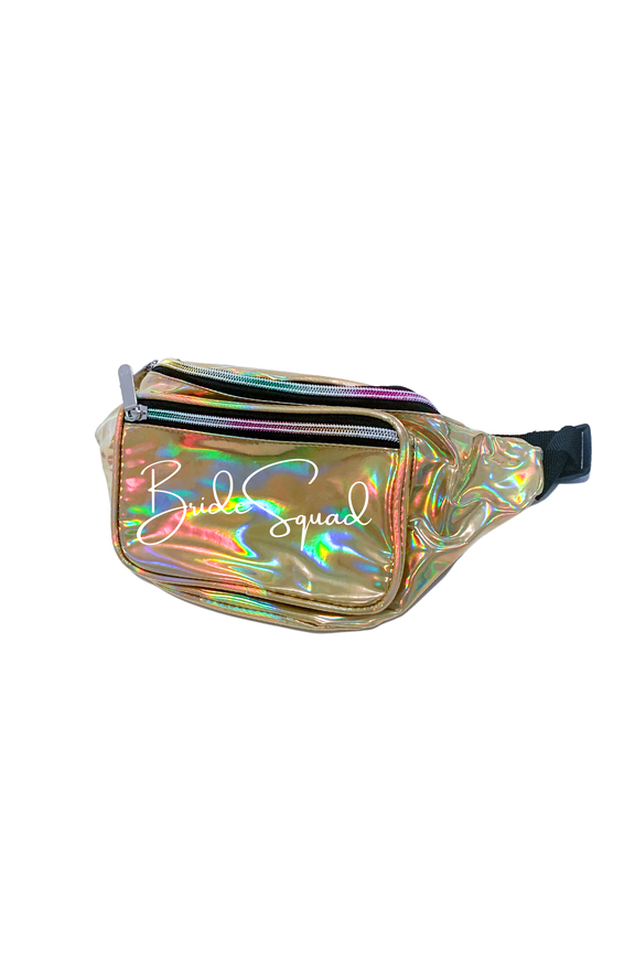 Bride Squad Gold Holographic Metallic Fanny Pack