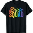 thumbnail image 1 of Bride Squad LGBT Rainbow Flag LGBT Pride Ally Bachelorette T-Shirt, 1 of 4