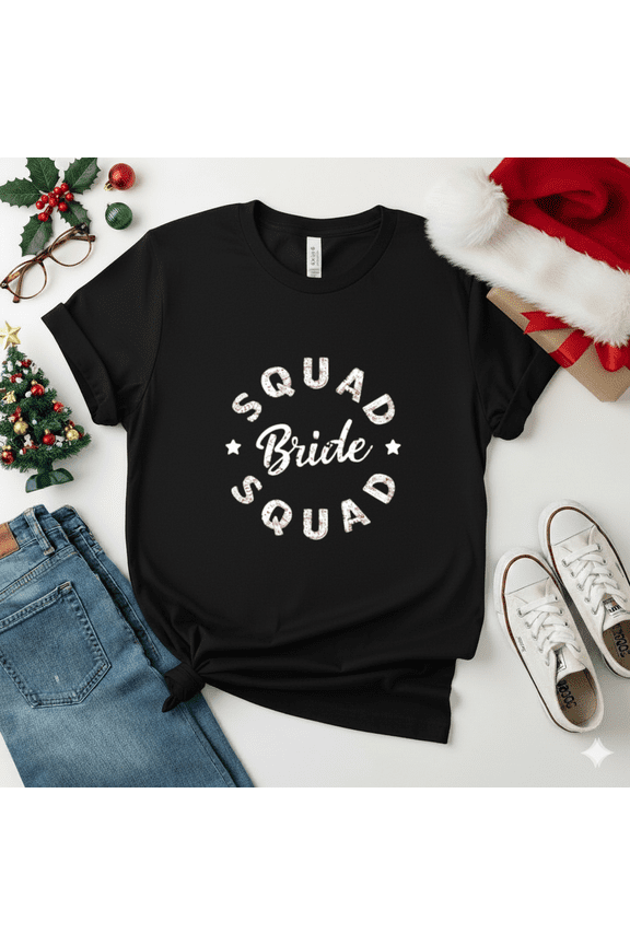 Bride Squad Wedding Party Bachelorette Team Gift Unisex T-Shirt up to size 5XL