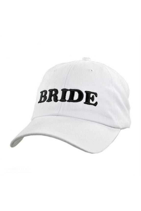 Bride Strapback Baseball Cap Dad Hat - ADJUSTABLE - White
