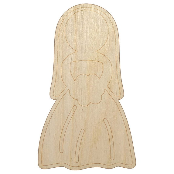 Bride Symbol Wedding Wood Shape Unfinished Piece Cutout Craft DIY Projects - 4.70 Inch Size - 1/4 Inch Thick