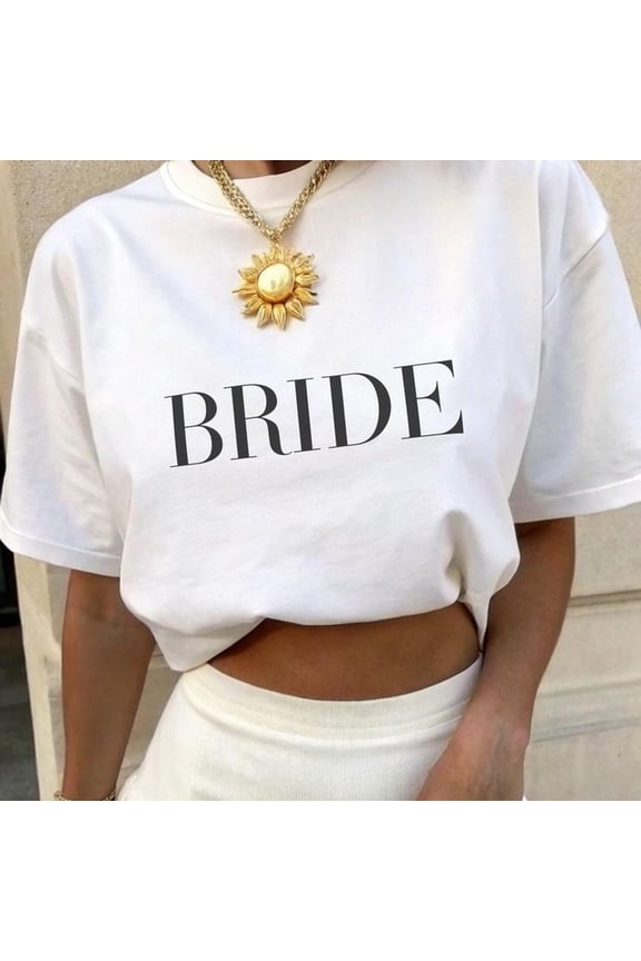 Bride T-Shirt - Simple Bride Tee, New Bride Shirt, Wedding Morning Outfit, Bachelorette Party Top, Honeymoon Travel Tee, Engagement Gift