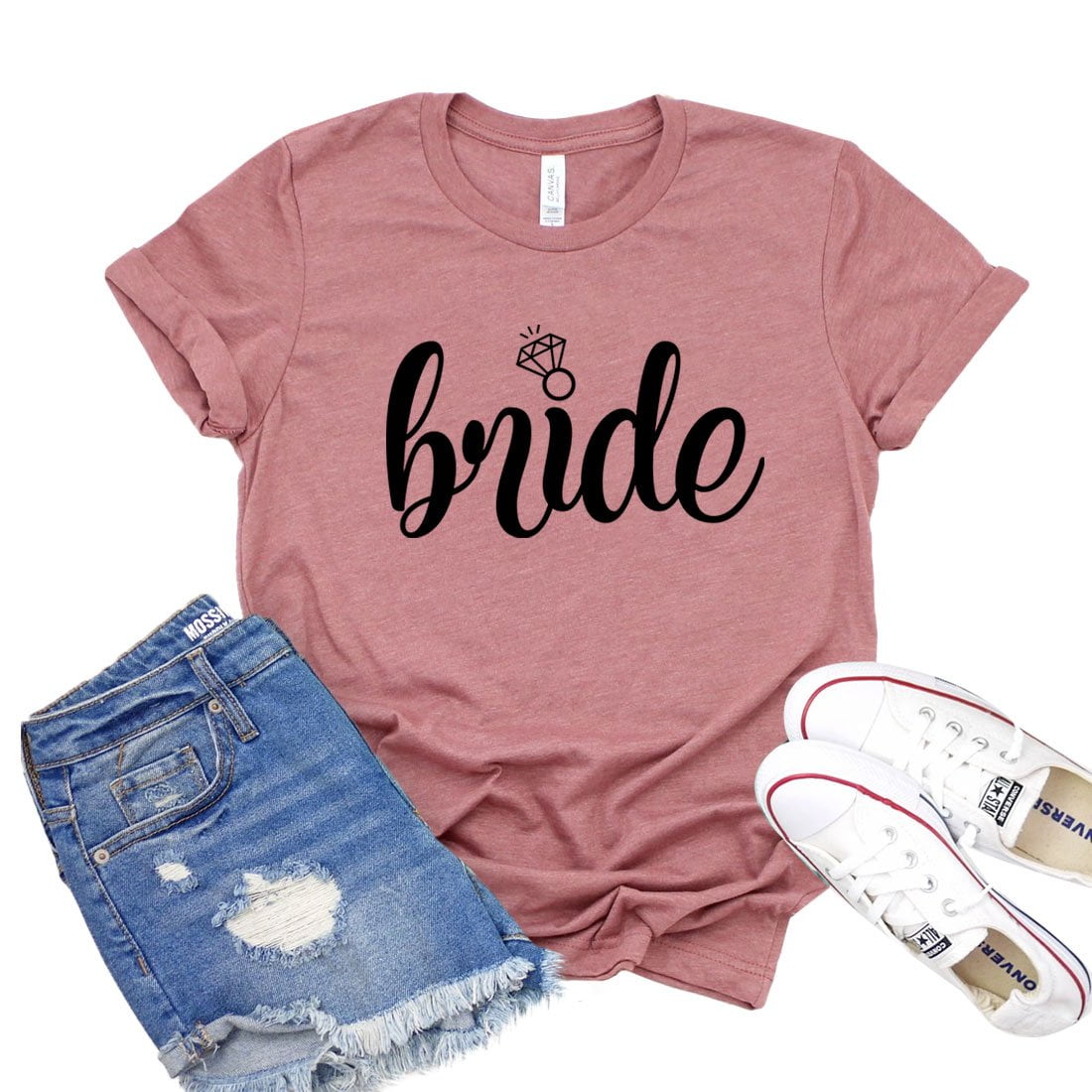 Bride T-shirt Engagement Shirts Honeymoon Tshirt Bridal Gift Women's  Wedding Tee Future Mrs Shirt - Walmart.com, image size:1100x1100