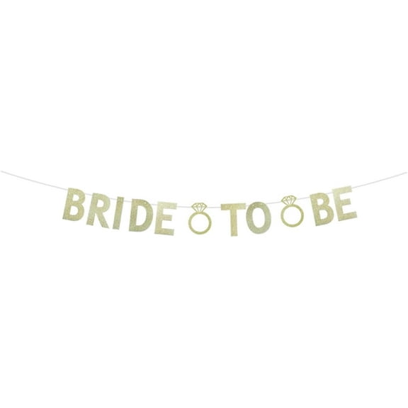 Bride To Be Banner, Vintage Gold Glitter Banner Sign For Bridal Shower/Bachelorette/Wedding/Engagement Party Bunting Supplies Decorations Backdrops