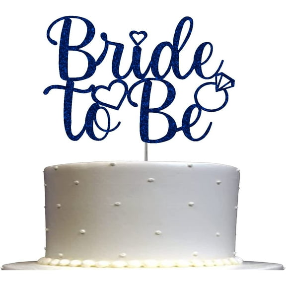 Bride To Be Cake Topper, Engagement Party Decorations Ideas, Bridal Shower, Bachelorette, Sturdy Doubled Sided Glitter, Acrylic Stick (Blue)