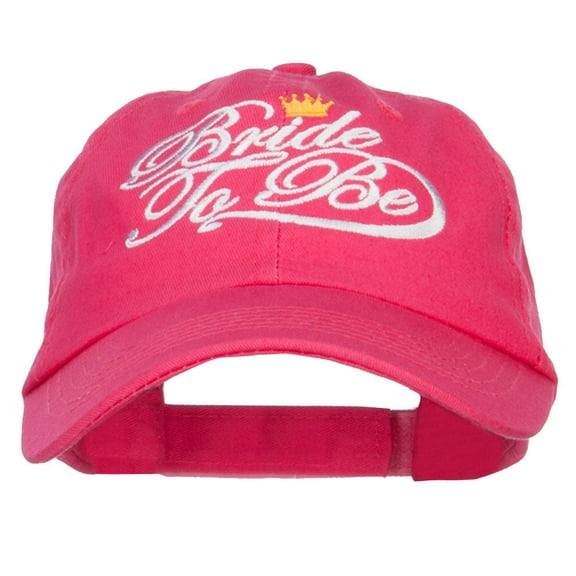 Bride To Be Embroidered Washed Ball Cap - Fuchsia OSFM