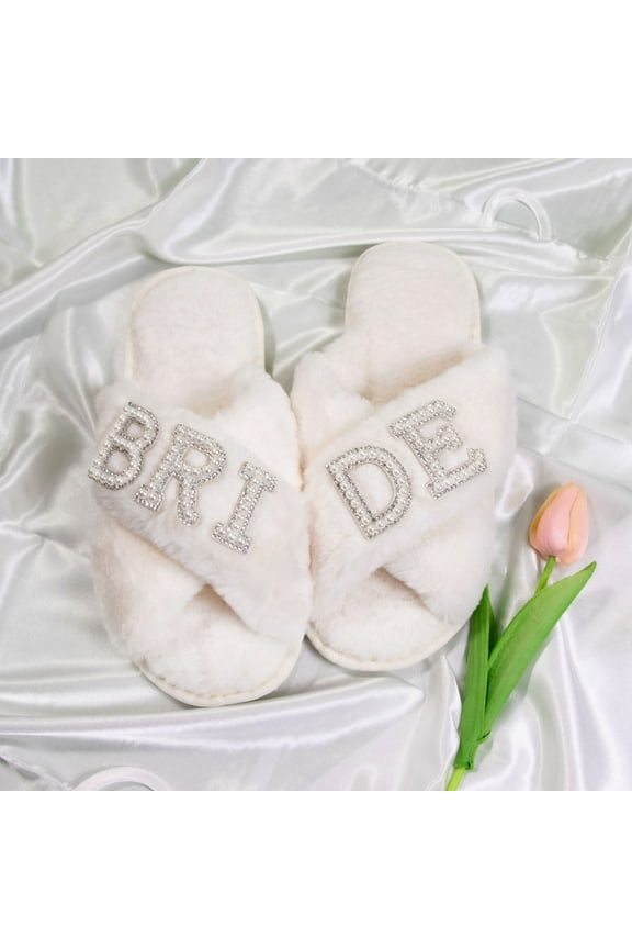 Bride To Be Slippers Fall Winter Bridal Shower Future Mrs Wedding Engagement Honeymoon Trip Bachelorette Party Decoration Gift