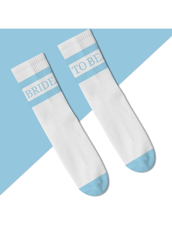 Bride Socks, Bride To Be Blue Party Favor, Bachelorette Decorations, Wedding Day Slippers, Bridal Footwear Gift