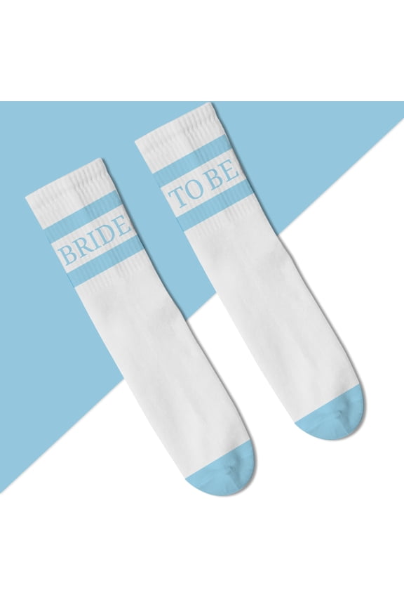 Bride Socks, Bride To Be Blue Party Favor, Bachelorette Decorations, Wedding Day Slippers, Bridal Footwear Gift