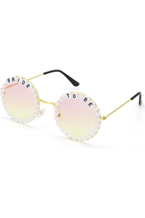 Bride To Be Sunglasses - Round Pearl Frame Sunglasses