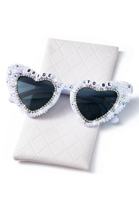 Wedding Glasses Photo Props,Bride to Be Sunglasses with Bag for Bachelorette Party,1Count
