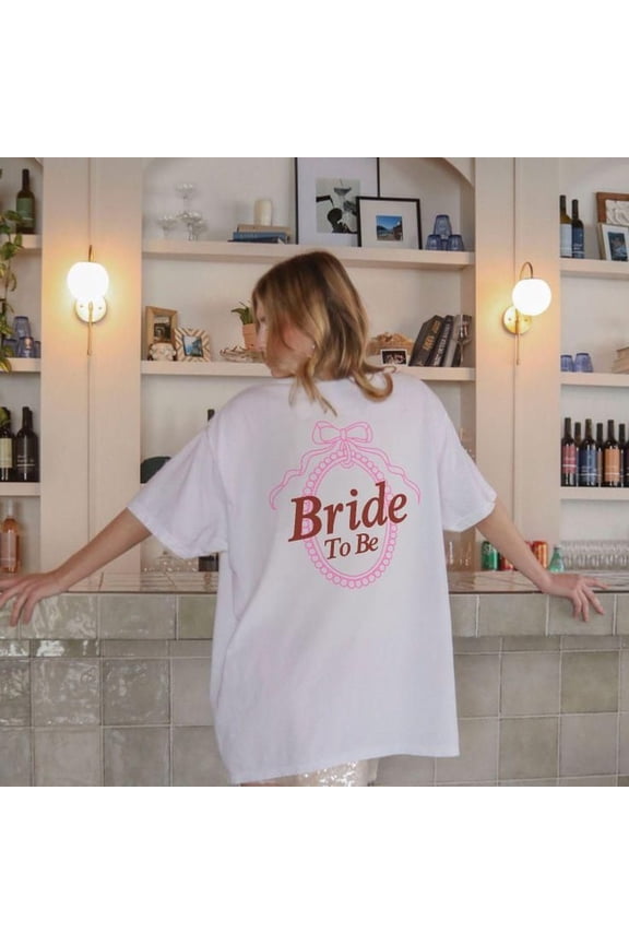Bride To Be T-Shirt - Red and Pink Font Bride Tee, Cute Bridal Graphic Shirt, Engagement Gift, Bachelorette Party Top, Wedding Morning Top