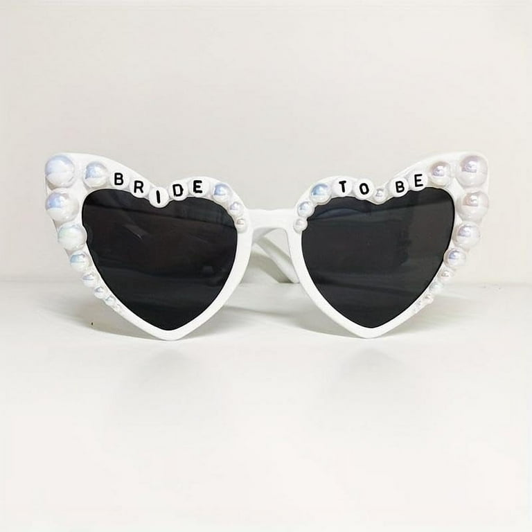 Pearl Embellished Heart Bride Glasses Pearl Embellished Heart Bride Glasses