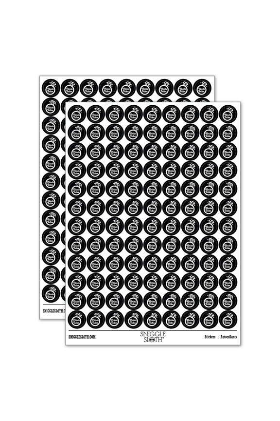 Bride Tribe Engagement Ring Wedding 200+ Round Stickers - Black - Gloss Finish - 0.50" Size