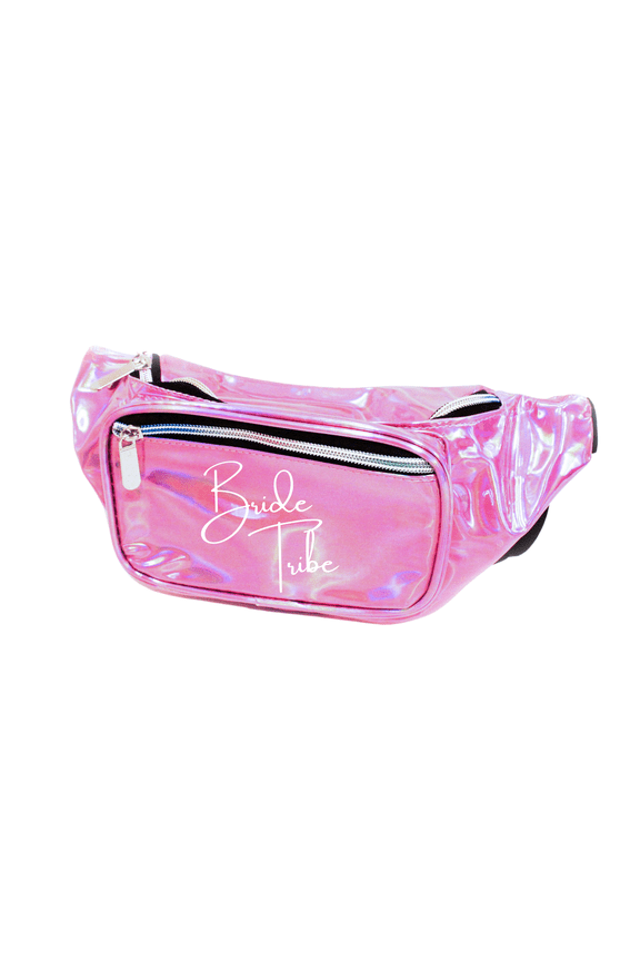 Bride Tribe Light Pink Holographic Metallic Fanny Pack