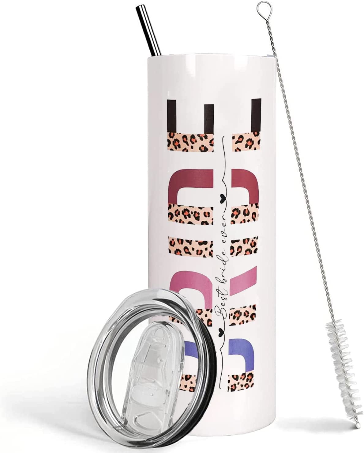 Bride Tumbler with Lid and Straw Weeding Gifts for Bride Best Bride Ever Mug Bride Cup Bride To Be Gift Bridal Shower Stainless Steel Insulated Tumbler