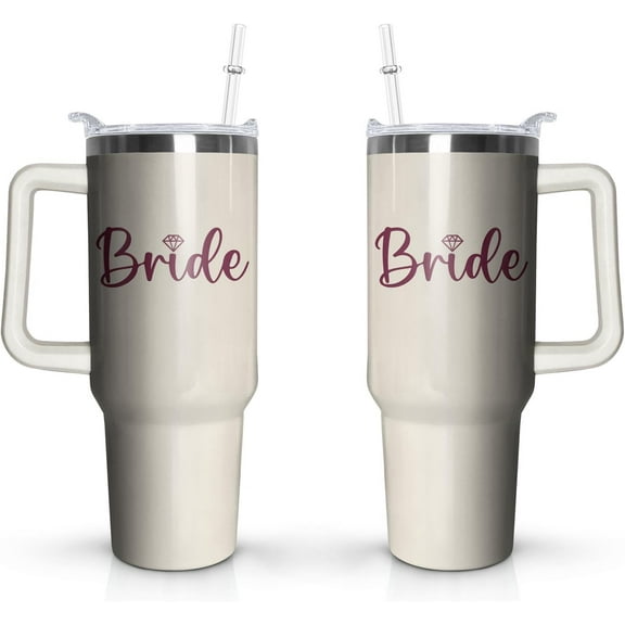 Bride Tumbler Wedding Gifts for Bride to Be Gift 40oz Insulated Bridal Cup Water Bottle Engagement Gifts for Couples Women