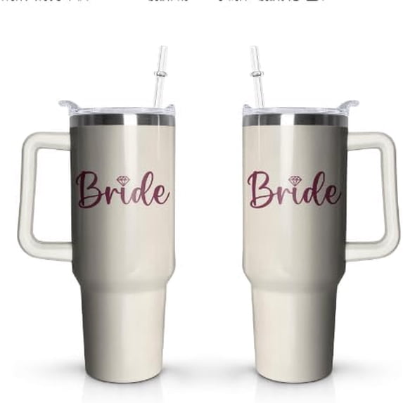 Bride Tumbler with Straw and Lid 40oz Stainless Steel Bride Water Bottle - Wedding Gifts for Bride - Bride to Be Cup - Bridal Gift