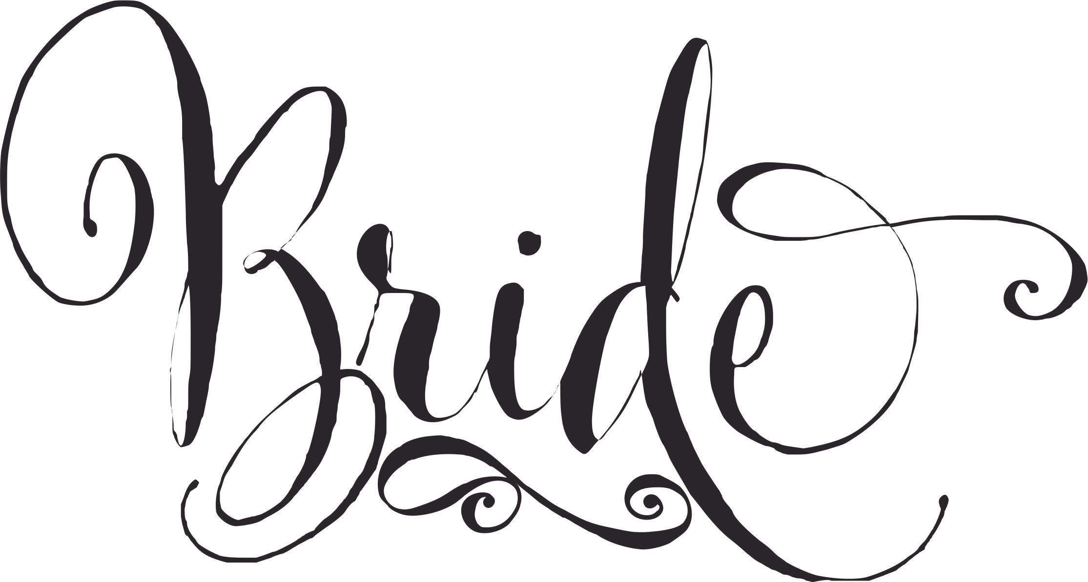 Bride Block Lettering Bride Wall Art Cool Lettering Sticker Decal | Removable Vinyl Adhesive ...