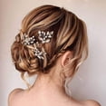 thumbnail image 1 of Bride Wedding Crystal Hair Pins Flower Bridal Hair Pieces Wedding Hair Accessories for Women and Girls Pack of 3 (Gold), 1 of 4