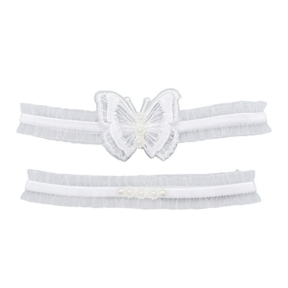 Bride Wedding Garter White Lace Floral Garters Bowknot Stretch Leg Garter Set Bridal Accessories For Women And Girls