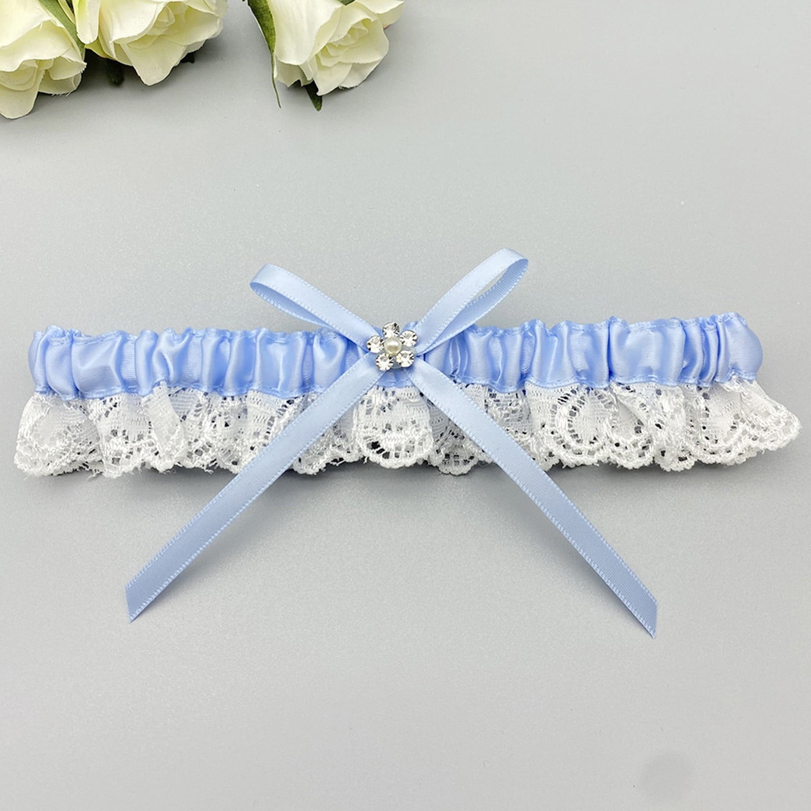 Bride Wedding Garter White Lace Floral Garters Bowknot Stretch Leg ...