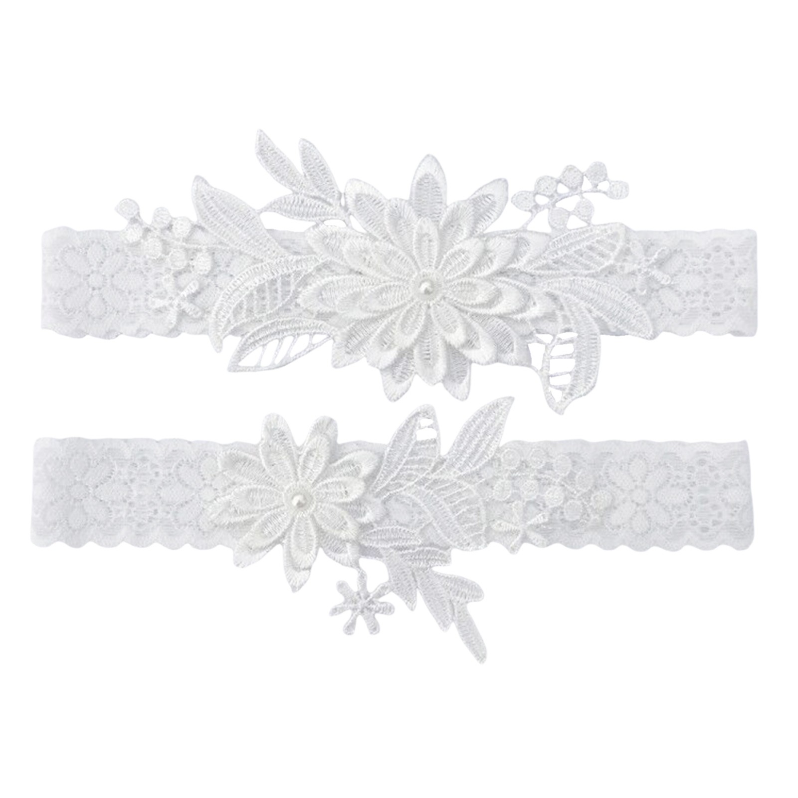 Bride Wedding Garter White Lace Floral Garters Bowknot Stretch Leg Garter Set Bridal Accessories